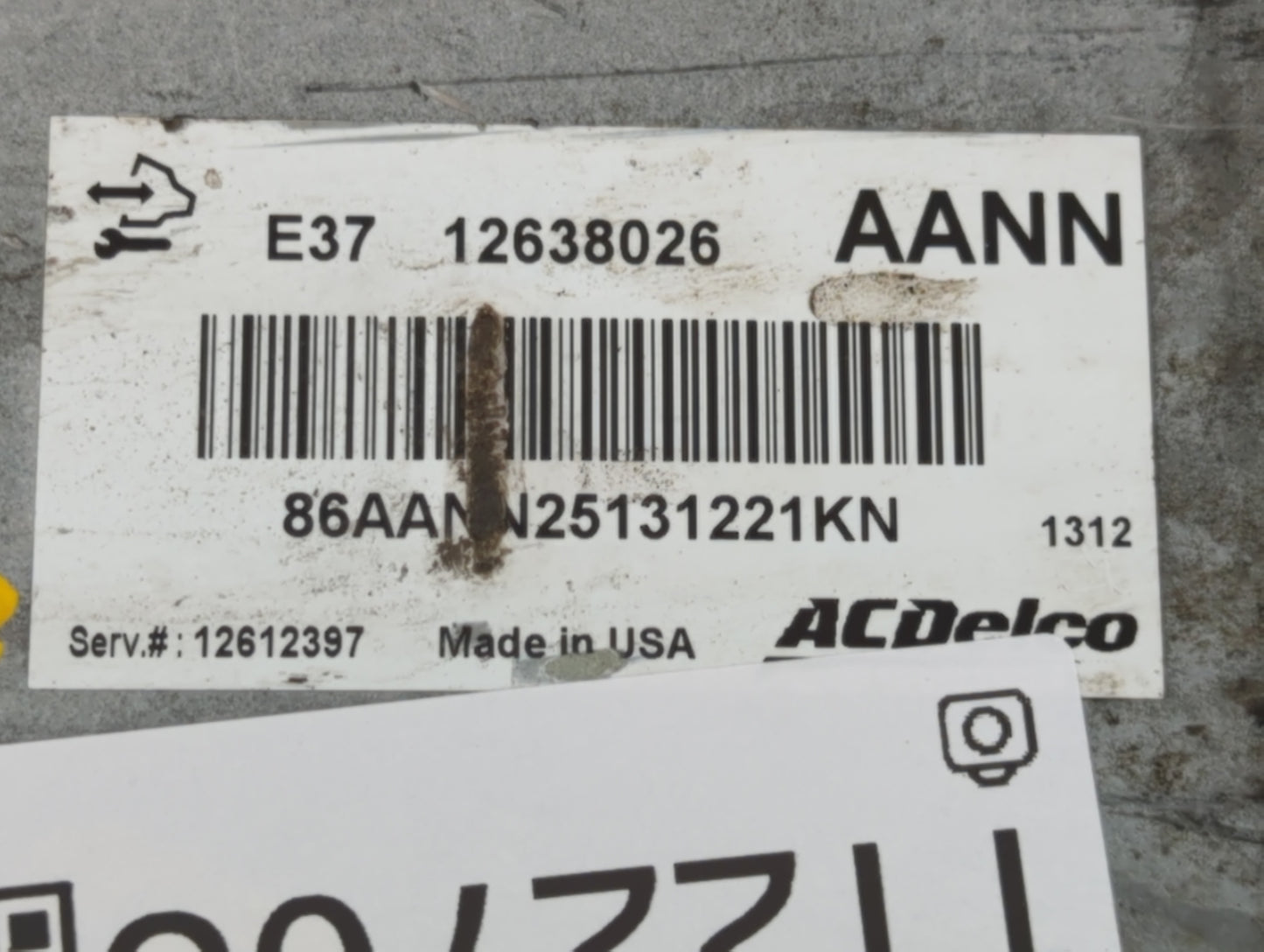 2007-2012 Chevrolet Malibu PCM Engine Control Computer ECU ECM PCU OEM P/N:12638026 Fits Fits 2007 2008 2009 2010 2011 2012 