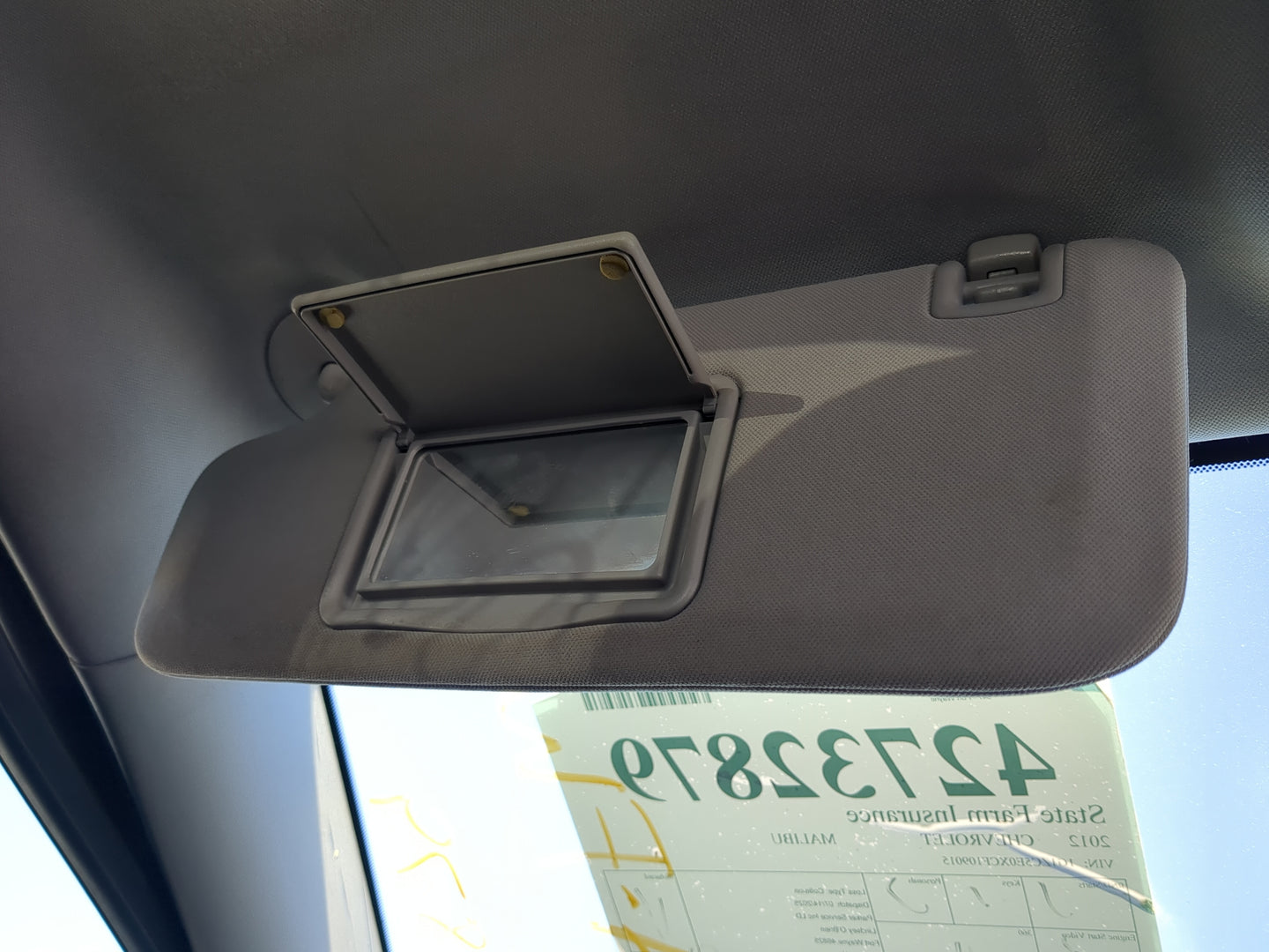 2004-2012 Chevrolet Malibu Sun Visor Shade Replacement Driver Left Mirror Fits Fits 2004 2005 2008 2009 2010 2011 2012 OEM U