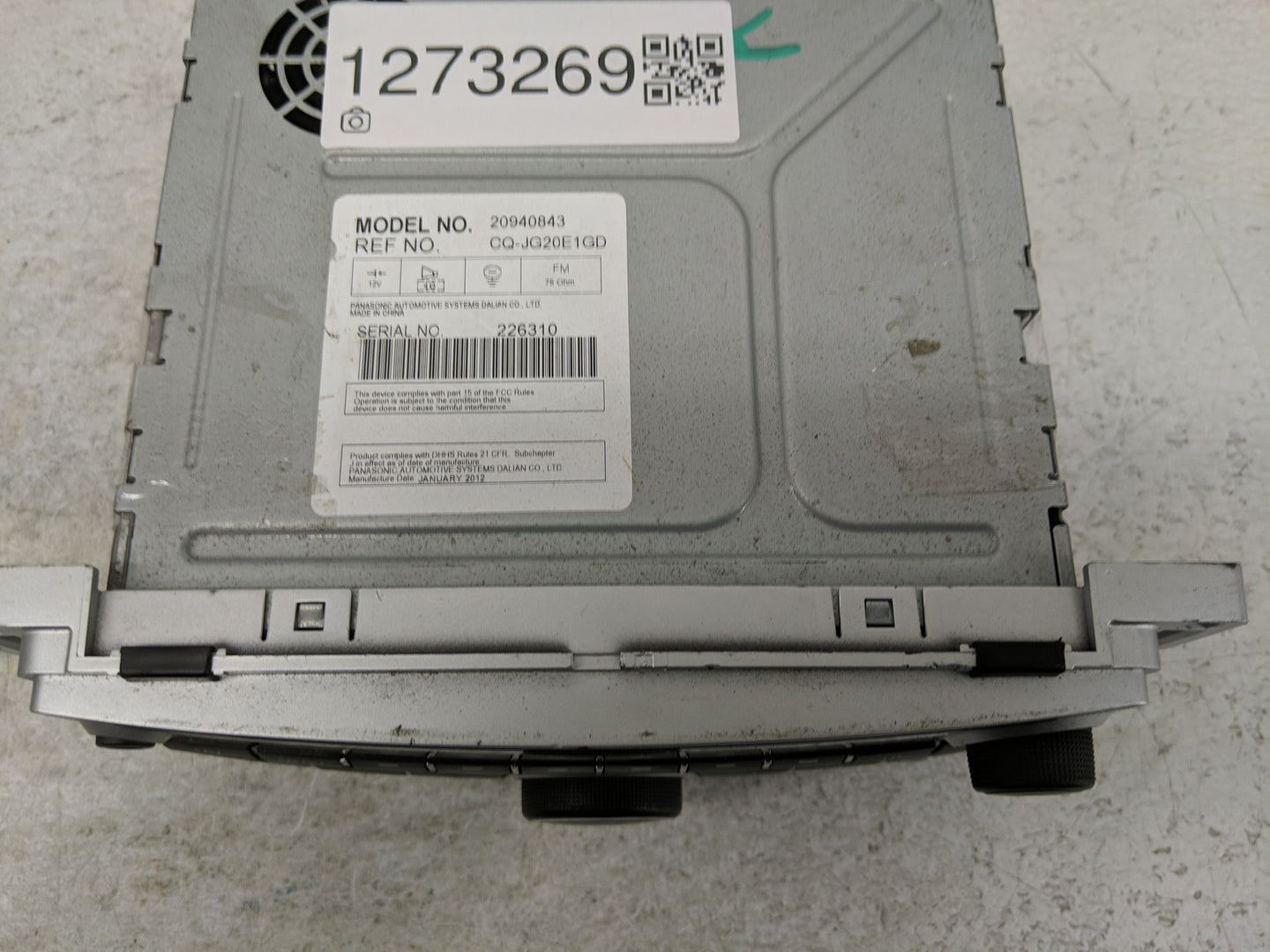 2009-2012 Chevrolet Malibu Radio AM FM Cd Player Receiver Replacement P/N:20940843 Fits Fits 2009 2010 2011 2012 OEM Used Au