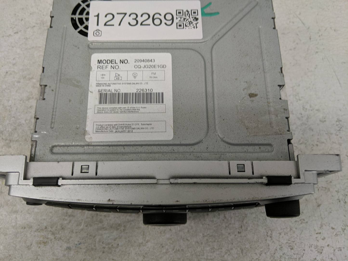 2009-2012 Chevrolet Malibu Radio AM FM Cd Player Receiver Replacement P/N:20940843 Fits Fits 2009 2010 2011 2012 OEM Used Au