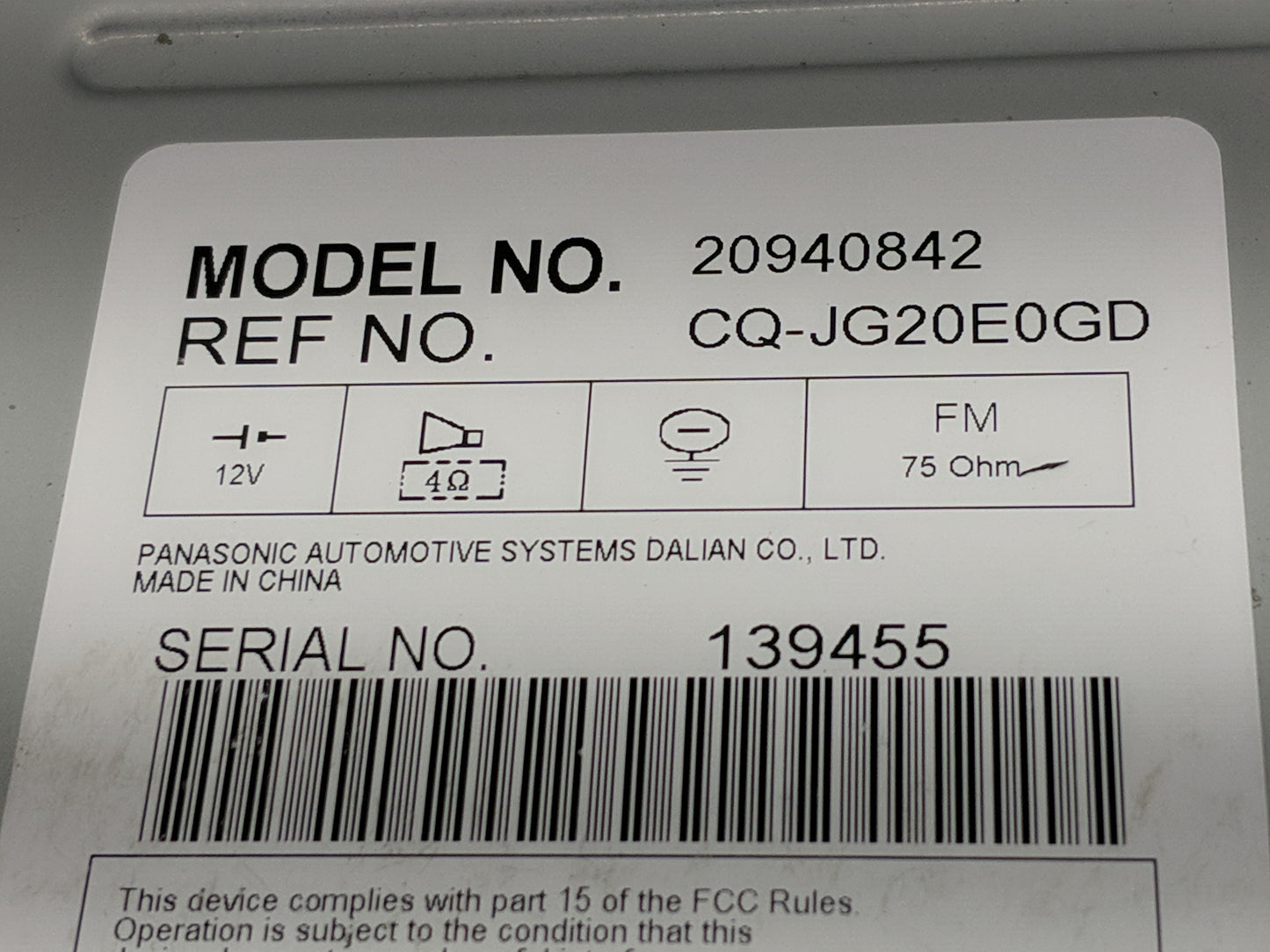 2009-2012 Chevrolet Malibu Radio AM FM Cd Player Receiver Replacement P/N:20940842 Fits Fits 2009 2010 2011 2012 OEM Used Au