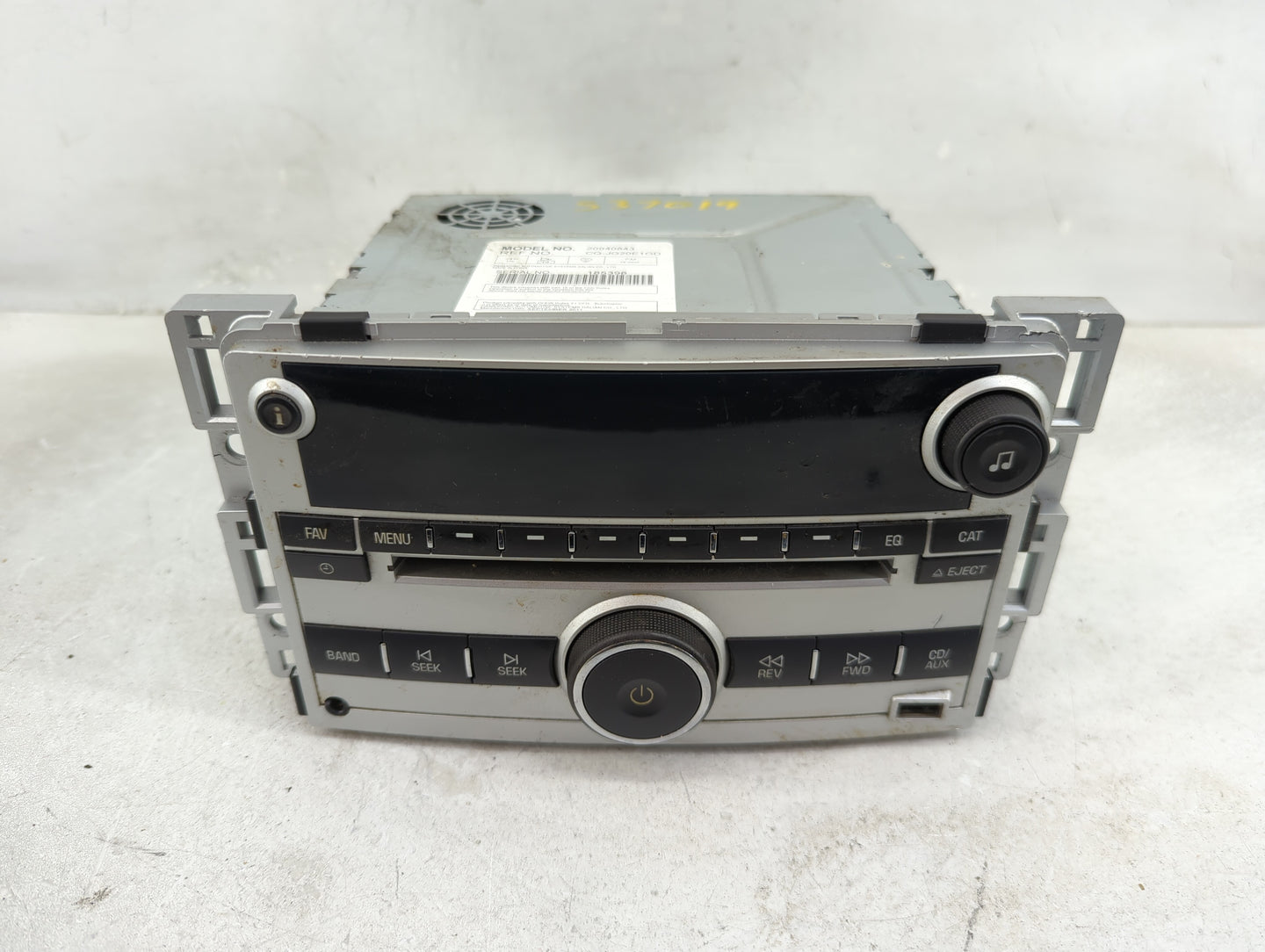 2009-2012 Chevrolet Malibu Radio AM FM Cd Player Receiver Replacement P/N:20940843 CQ-JG20E1GD Fits Fits 2009 2010 2011 2012