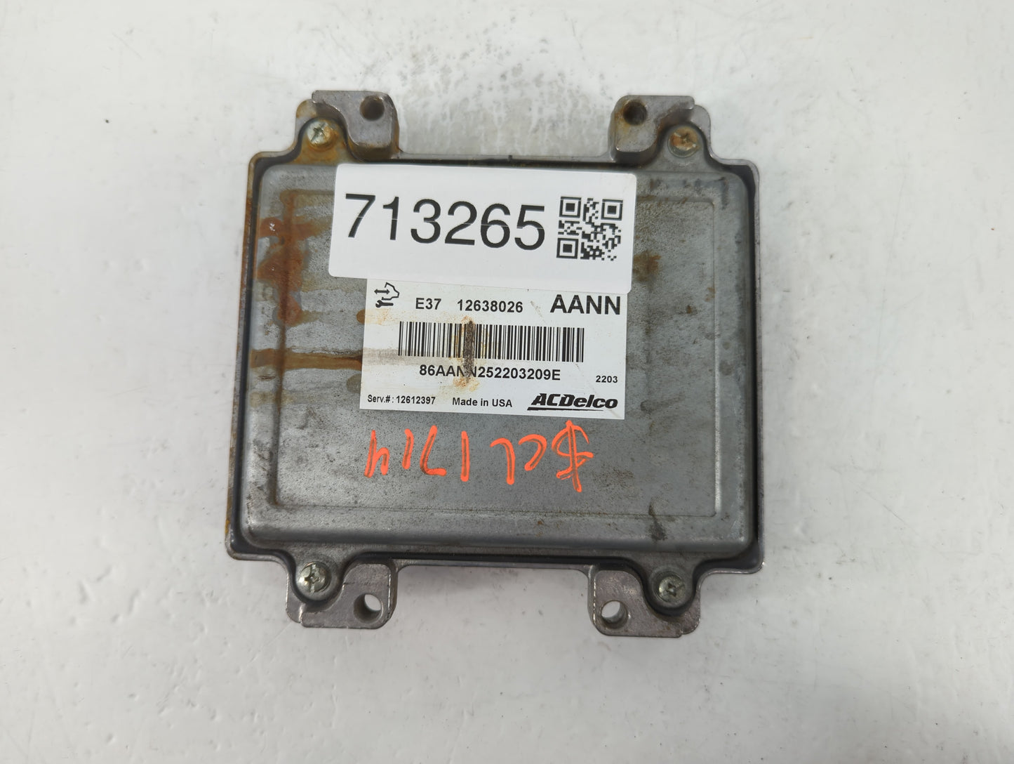 2007-2012 Chevrolet Malibu PCM Engine Control Computer ECU ECM PCU OEM P/N:12638026 Fits Fits 2007 2008 2009 2010 2011 2012 