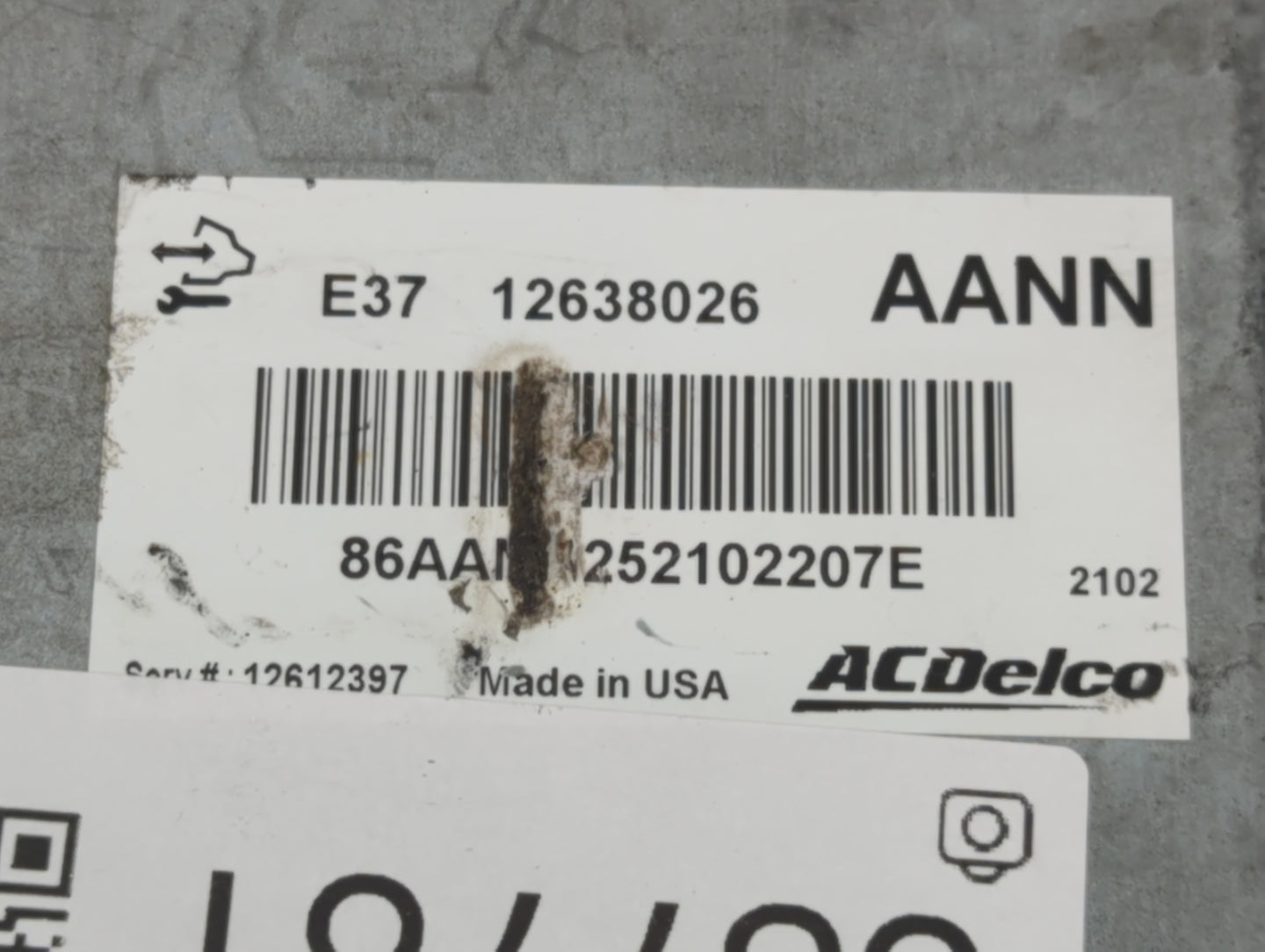 2007-2012 Chevrolet Malibu PCM Engine Control Computer ECU ECM PCU OEM P/N:E37 12638026 Fits Fits 2007 2008 2009 2010 2011 2