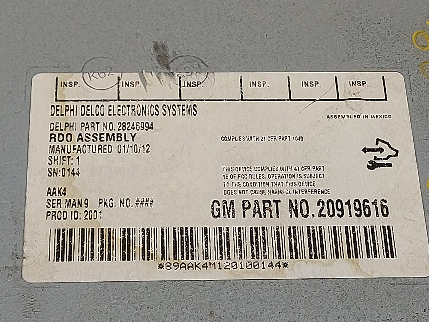 2009-2012 Chevrolet Malibu Radio AM FM Cd Player Receiver Replacement Fits Fits 2009 2010 2011 2012 OEM Used Auto Parts - Oe