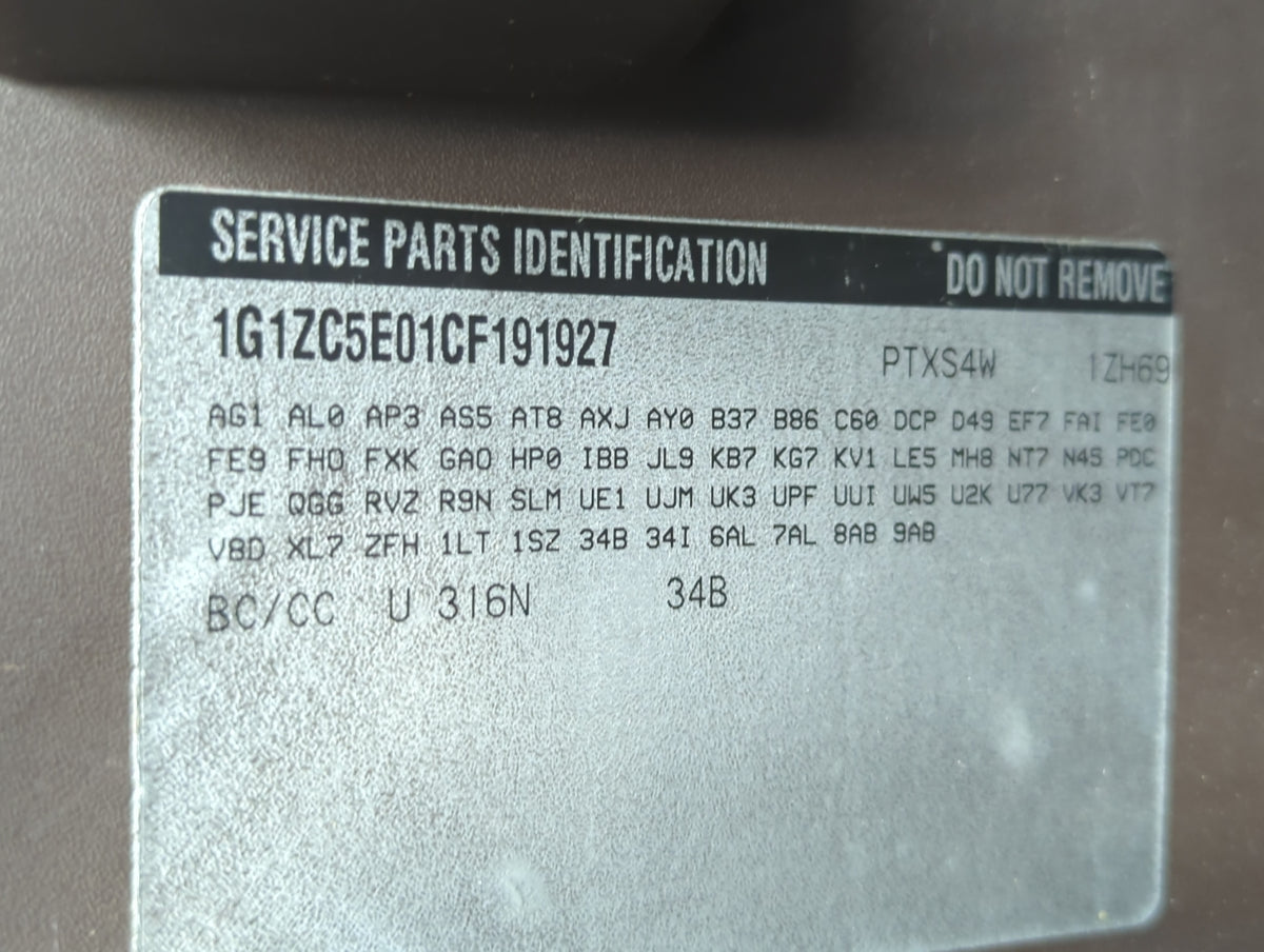 2012 Chevrolet Malibu Passenger Glove Box Door Storage Compartment 903402 - Oemusedautoparts1.com