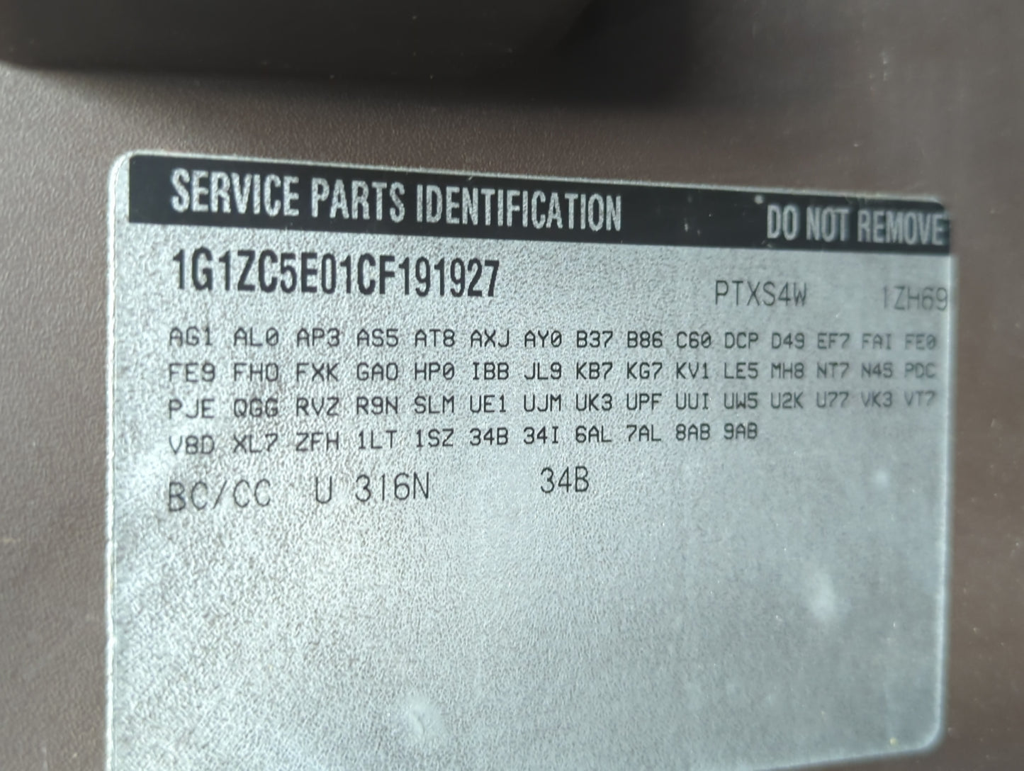 2012 Chevrolet Malibu Passenger Glove Box Door Storage Compartment 903402 - Oemusedautoparts1.com