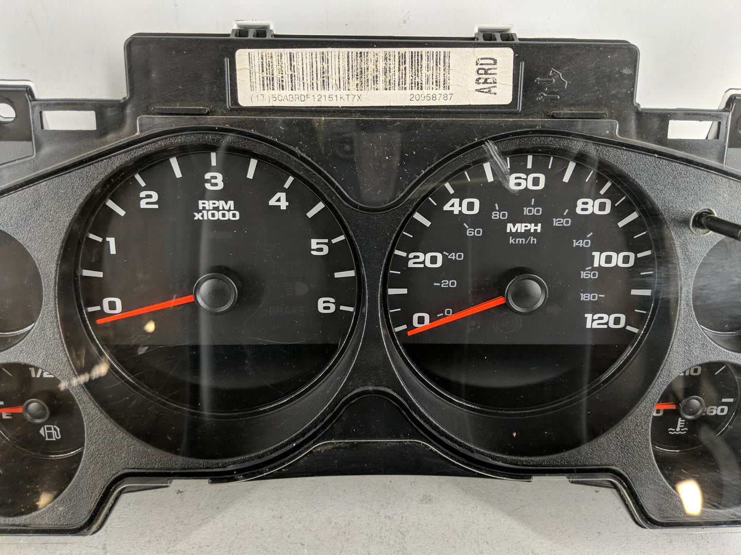 2010-2012 Chevrolet Silverado 1500 Instrument Cluster Speedometer Gauges P/N:20958787 Fits Fits 2010 2012 OEM Used Auto Part