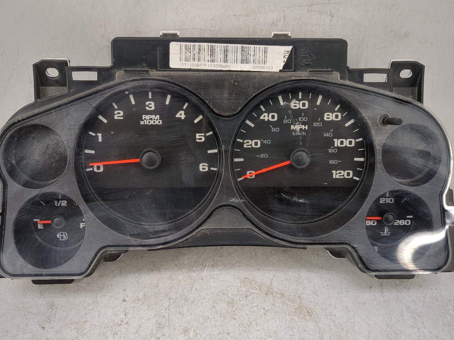 2012 Chevrolet Silverado 1500 Instrument Cluster Speedometer Gauges P/N:20958759 28278982 Miles: Fits OEM Used Auto Parts - 