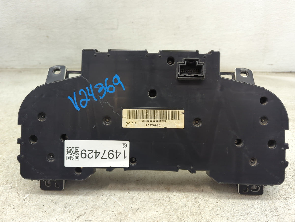 2011-2013 Chevrolet Silverado 1500 Instrument Cluster Speedometer Gauges P/N:28278980 20958759 Miles: Fits Fits 2011 2012 20
