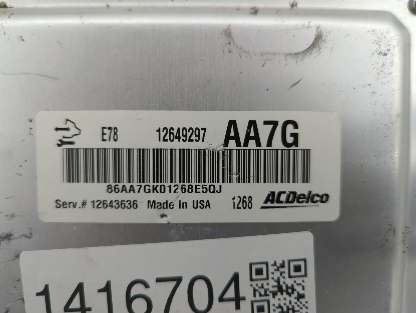2012 Chevrolet Silverado 2500 PCM Engine Control Computer ECU ECM PCU OEM P/N:12649297 Fits Fits 2011 2013 2014 2015 2016 OE