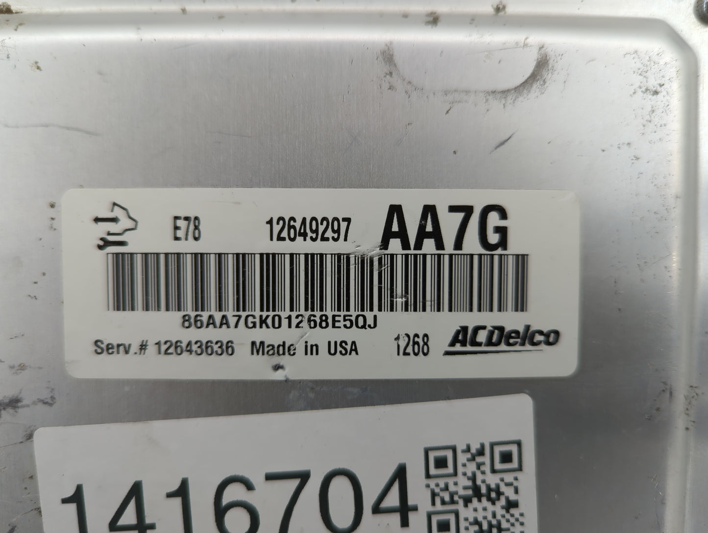 2012 Chevrolet Silverado 2500 PCM Engine Control Computer ECU ECM PCU OEM P/N:12649297 Fits Fits 2011 2013 2014 2015 2016 OE