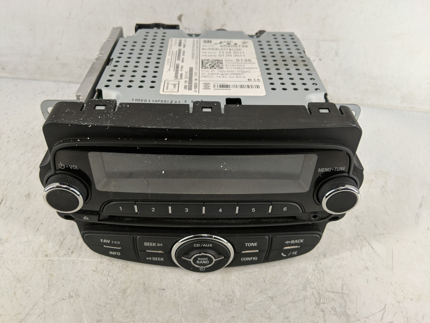 2012 Chevrolet Sonic Radio AM FM Cd Player Receiver Replacement P/N:95909138 Fits OEM Used Auto Parts - Oemusedautoparts1.co
