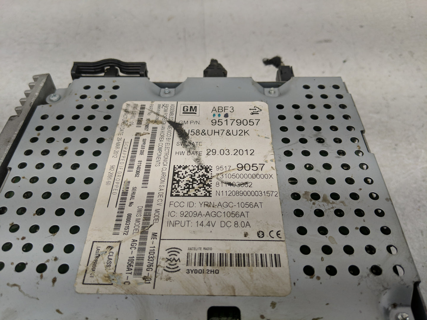 2012 Chevrolet Sonic Radio AM FM Cd Player Receiver Replacement P/N:95179057 Fits OEM Used Auto Parts - Oemusedautoparts1.co