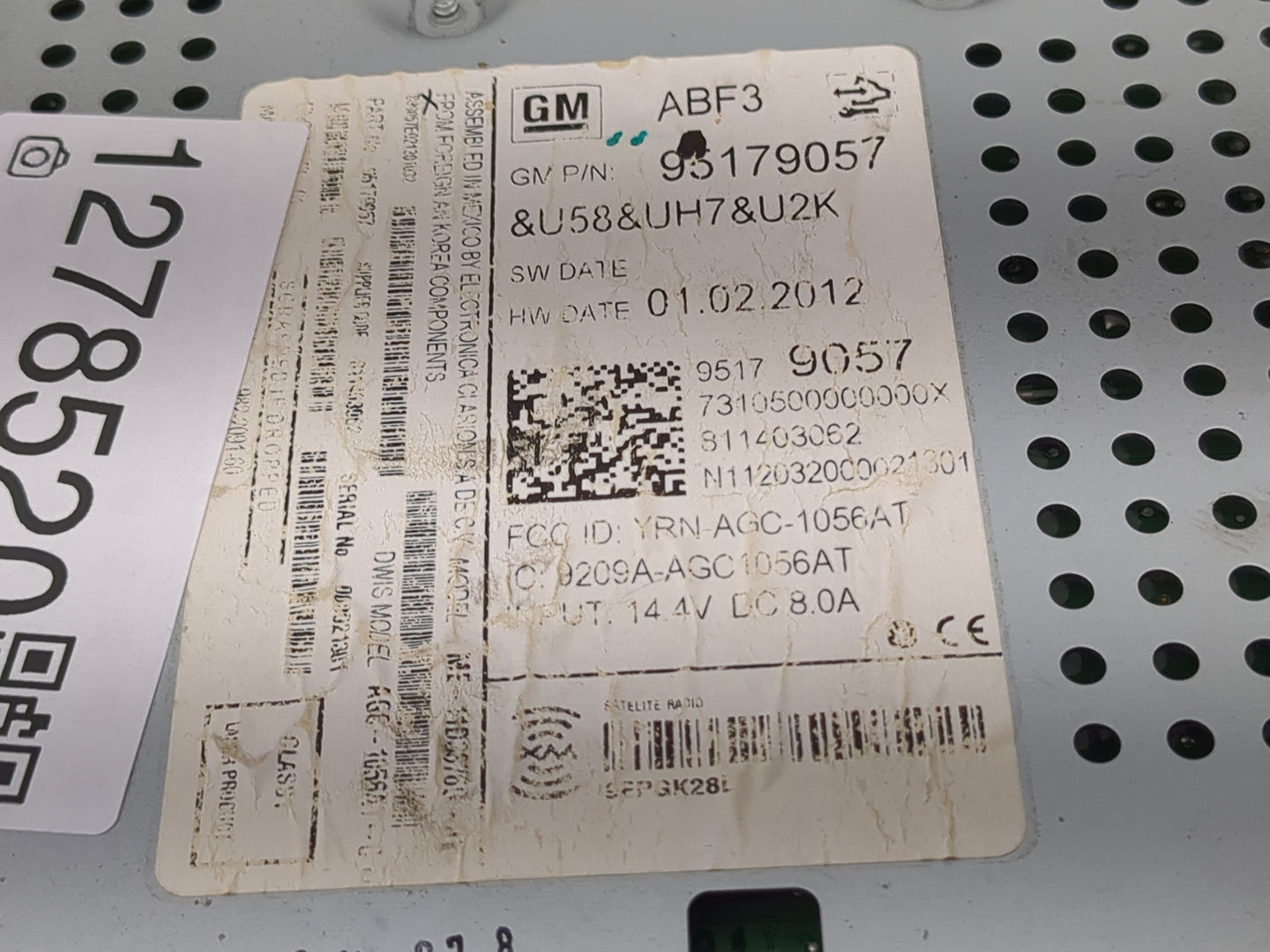 2012 Chevrolet Sonic Radio AM FM Cd Player Receiver Replacement P/N:95179057 Fits OEM Used Auto Parts - Oemusedautoparts1.co