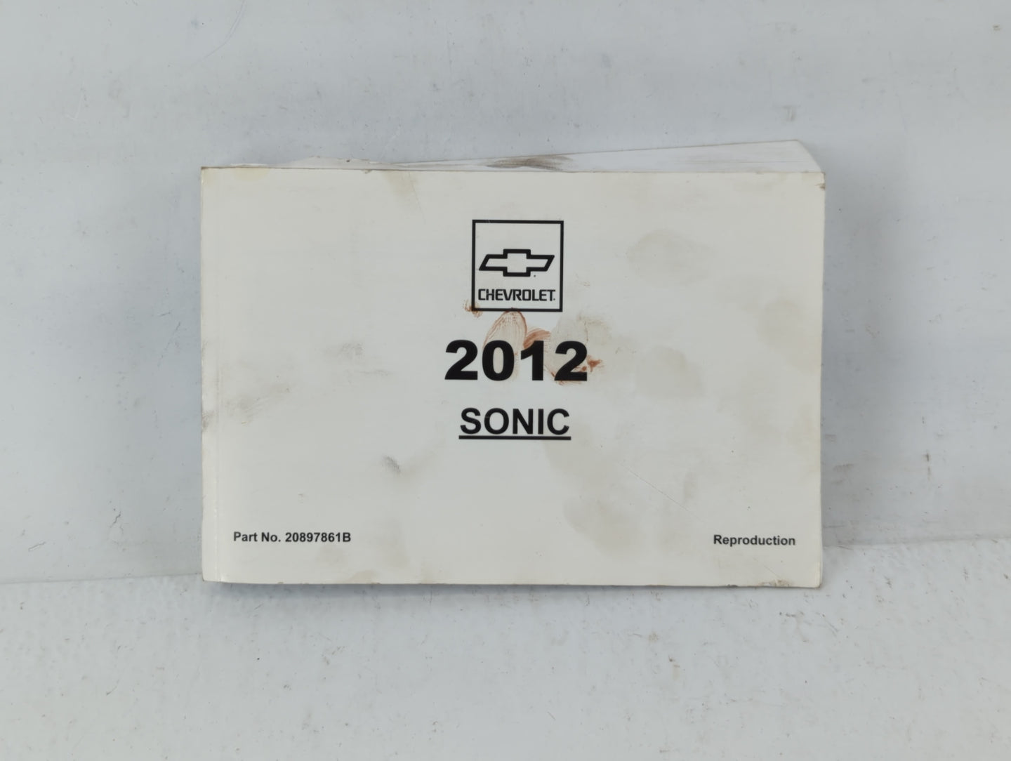 2012 Chevrolet Sonic Owners Manual Book Guide P/N:20897861B OEM Used Auto Parts - Oemusedautoparts1.com