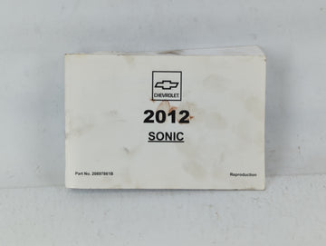 2012 Chevrolet Sonic Owners Manual Book Guide P/N:20897861B OEM Used Auto Parts - Oemusedautoparts1.com