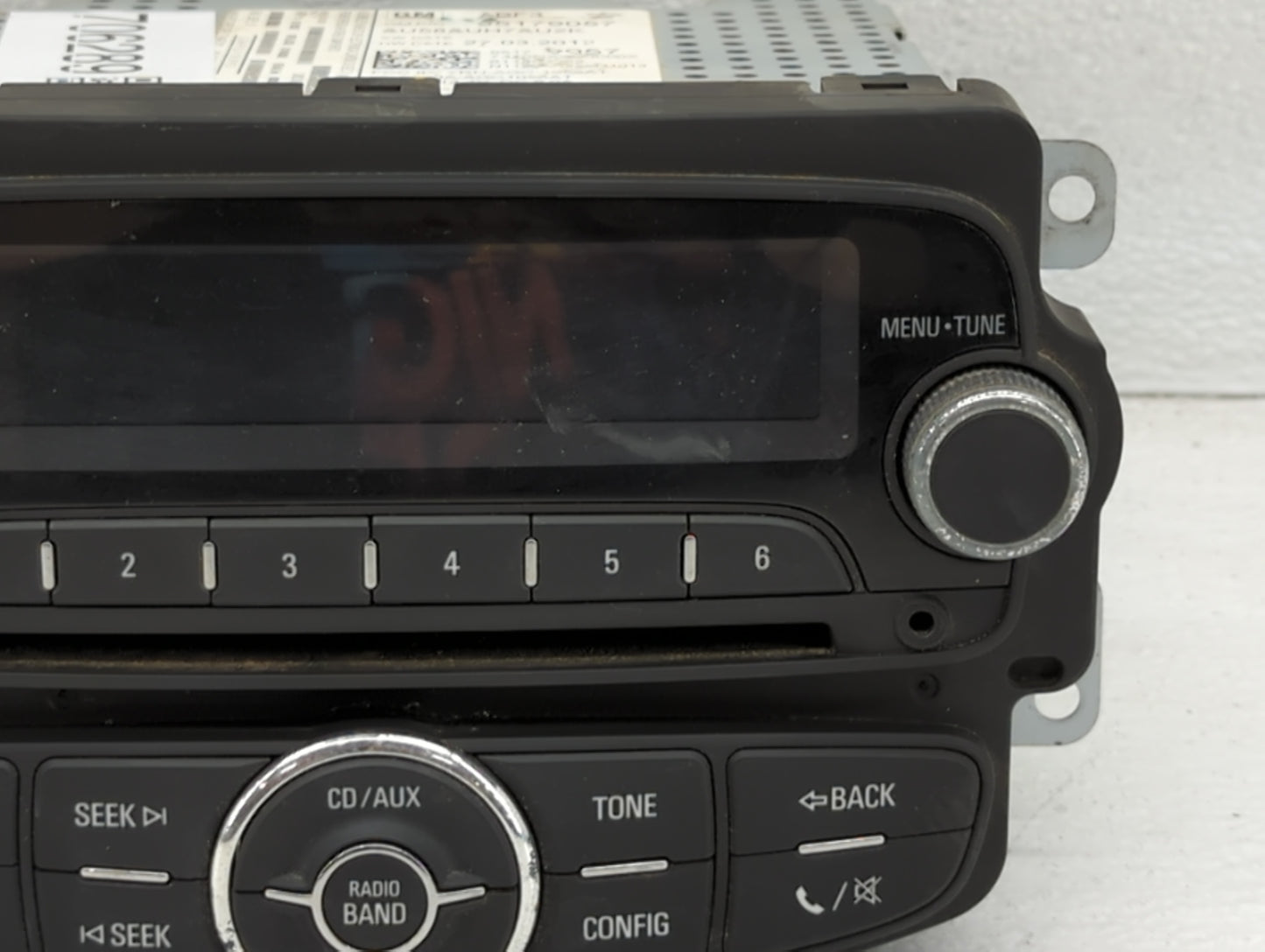 2012 Chevrolet Sonic Radio AM FM Cd Player Receiver Replacement P/N:95179057 Fits OEM Used Auto Parts - Oemusedautoparts1.co