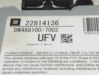2012 Chevrolet Volt Radio AM FM Cd Player Receiver Replacement P/N:22814136 Fits OEM Used Auto Parts - Oemusedautoparts1.com