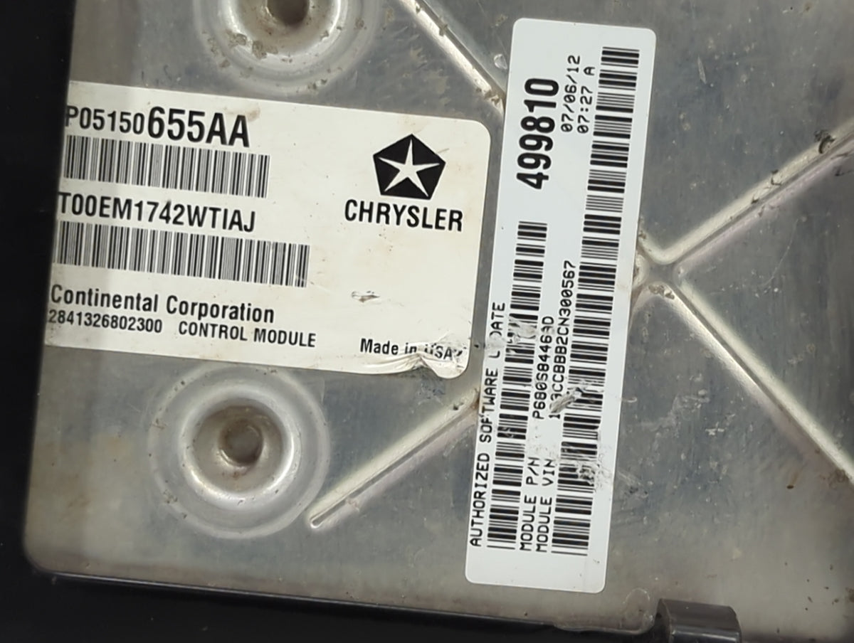 2012 Chrysler 200 PCM Engine Control Computer ECU ECM PCU OEM P/N:P05150655AA P68058446AD Fits OEM Used Auto Parts - Oemused