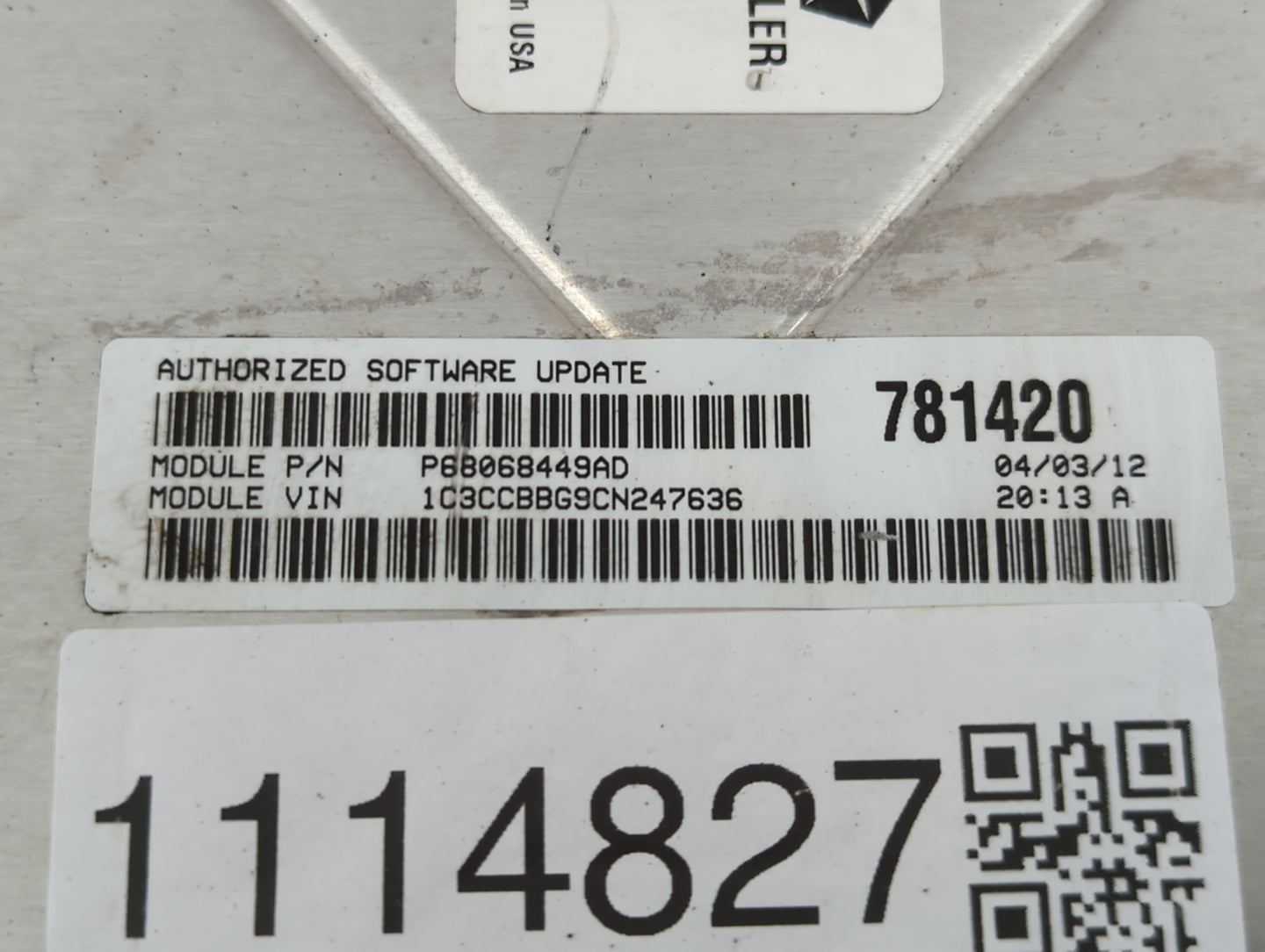 2012 Chrysler 200 PCM Engine Control Computer ECU ECM PCU OEM P/N:P05150657AA Fits OEM Used Auto Parts - Oemusedautoparts1.c