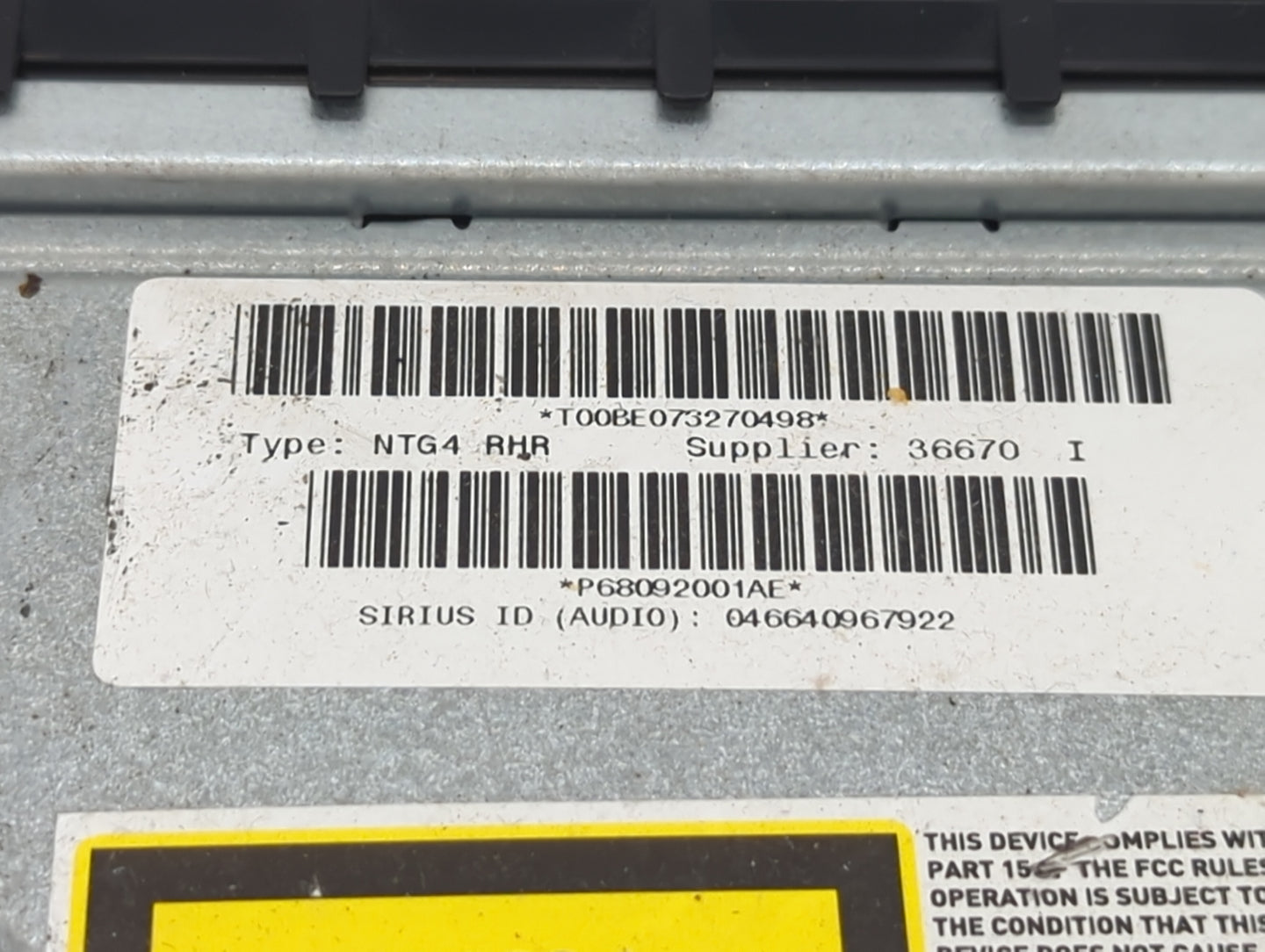 2011-2013 Chrysler 200 Radio AM FM Cd Player Receiver Replacement P/N:P68092001AE Fits Fits 2011 2013 2014 OEM Used Auto Par