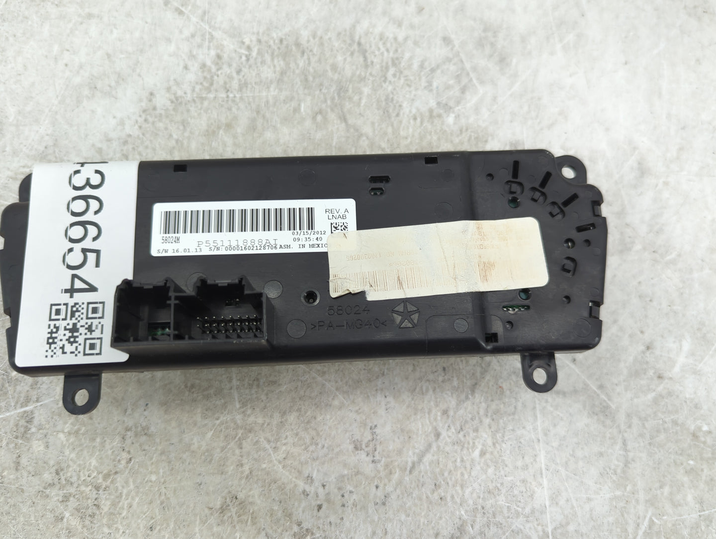 2012 Chrysler 200 Climate Control Module Temperature AC/Heater Replacement P/N:P55111888AT 55111888AT Fits OEM Used Auto Par
