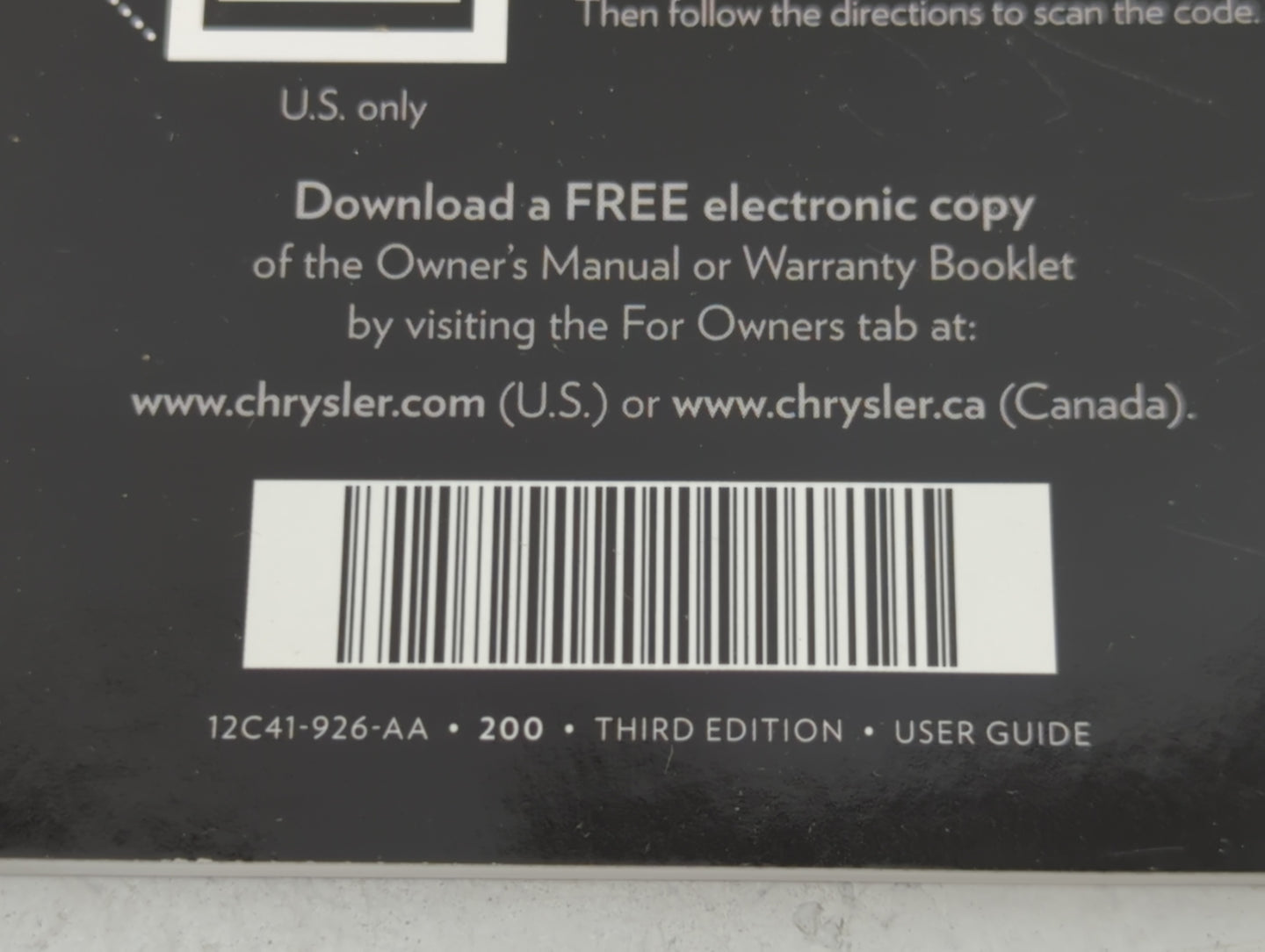 2012 Chrysler 200 Owners Manual Book Guide P/N:12C41-926-AA OEM Used Auto Parts - Oemusedautoparts1.com