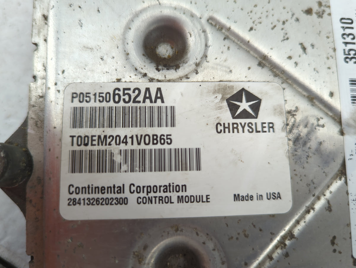 2012 Chrysler 200 PCM Engine Control Computer ECU ECM PCU OEM P/N:P05150652AA T00EM2041VOB65, 2841326202300 Fits OEM Used Au
