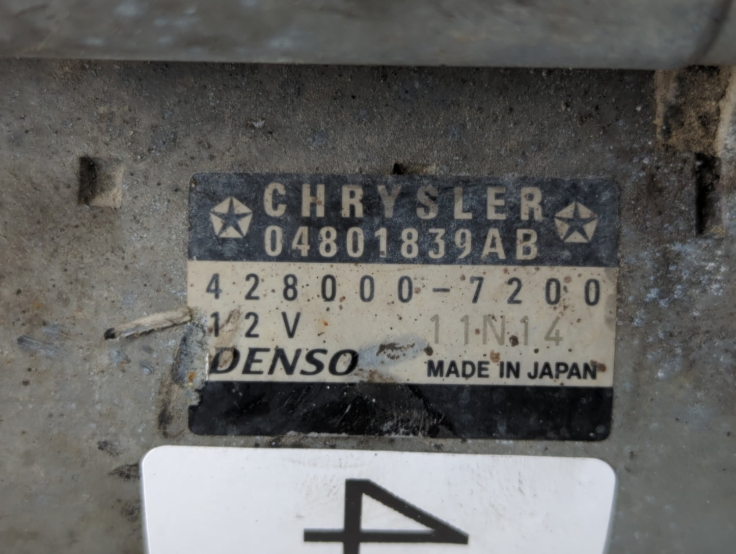 2011-2014 Chrysler 200 Car Starter Motor Solenoid OEM P/N:04801839AB Fits Fits 2011 2012 2013 2014 OEM Used Auto Parts - Oem