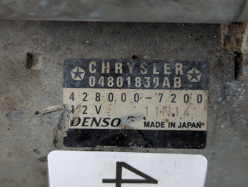 2011-2014 Chrysler 200 Car Starter Motor Solenoid OEM P/N:04801839AB Fits Fits 2011 2012 2013 2014 OEM Used Auto Parts
