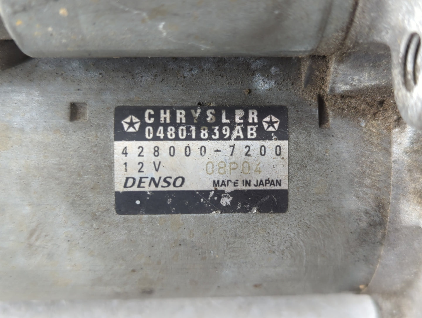 2011-2014 Chrysler 200 Car Starter Motor Solenoid OEM P/N:04801839AB Fits Fits 2011 2012 2013 2014 OEM Used Auto Parts - Oem