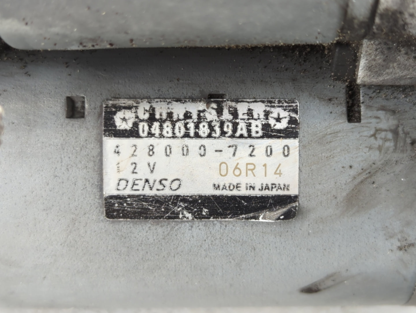 2011-2014 Chrysler 200 Car Starter Motor Solenoid OEM P/N:04801839AB Fits Fits 2011 2012 2013 2014 OEM Used Auto Parts - Oem