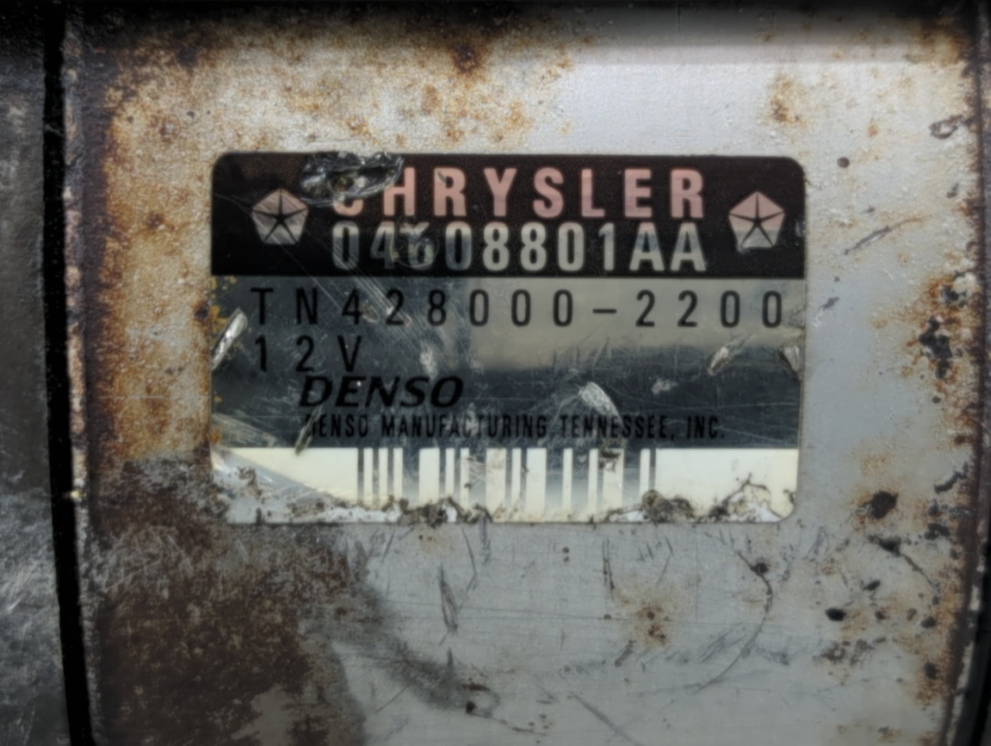 2012 Chrysler 200 Car Starter Motor Solenoid OEM P/N:04608801AA Fits OEM Used Auto Parts - Oemusedautoparts1.com