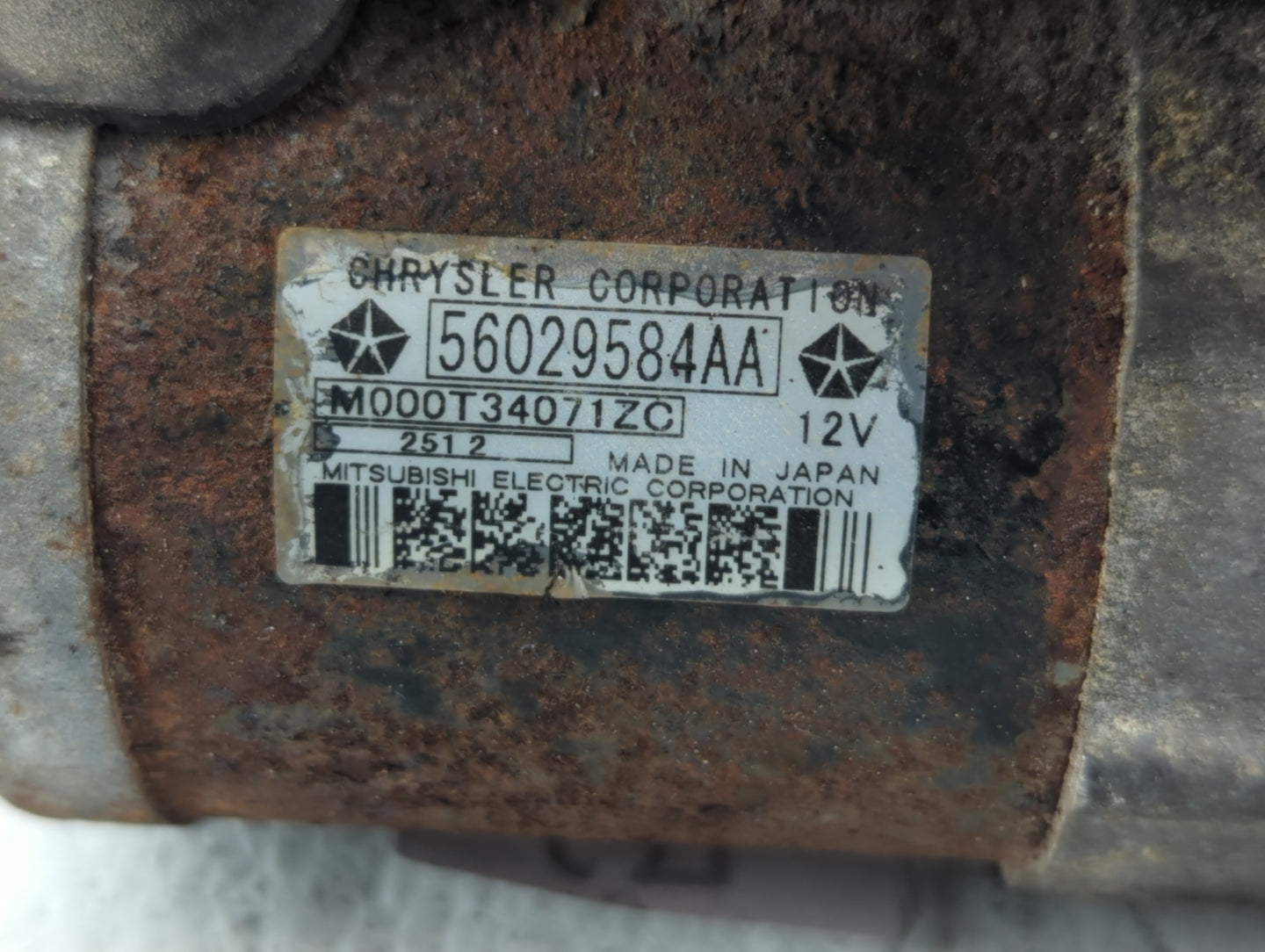 2012 Chrysler 200 Car Starter Motor Solenoid OEM P/N:56029584AA, 04608801AA Fits OEM Used Auto Parts - Oemusedautoparts1.com