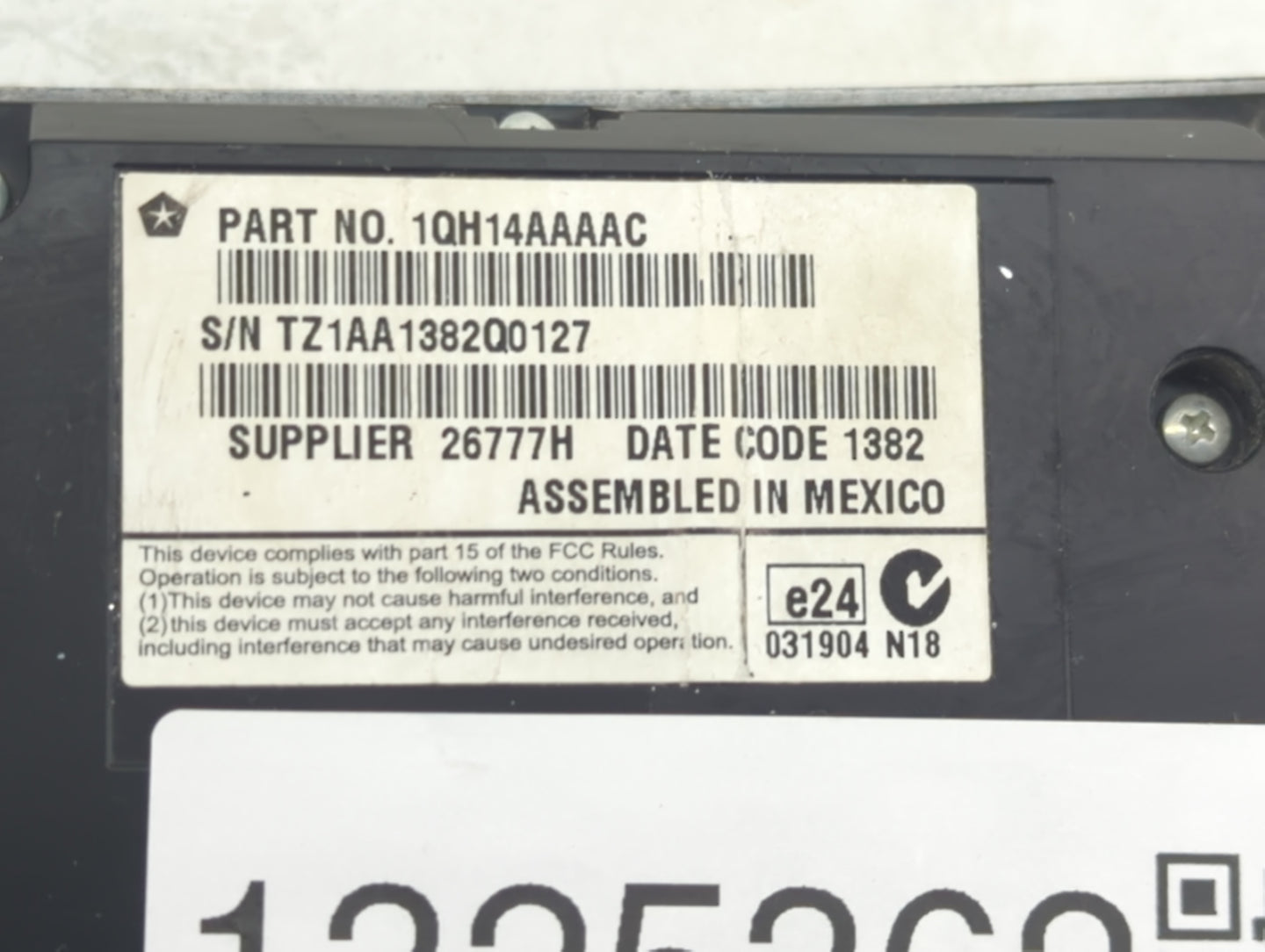 2011-2012 Chrysler 300 Climate Control Module Temperature AC/Heater Replacement P/N:1QH14AAAAC Fits Fits 2011 2012 OEM Used 
