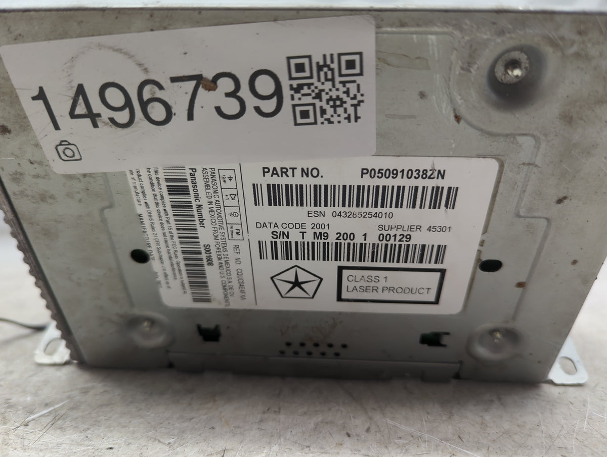 2012 Chrysler 300 Radio AM FM Cd Player Receiver Replacement P/N:P05091038ZN CQ0JC0M6FKA Fits OEM Used Auto Parts - Oemuseda