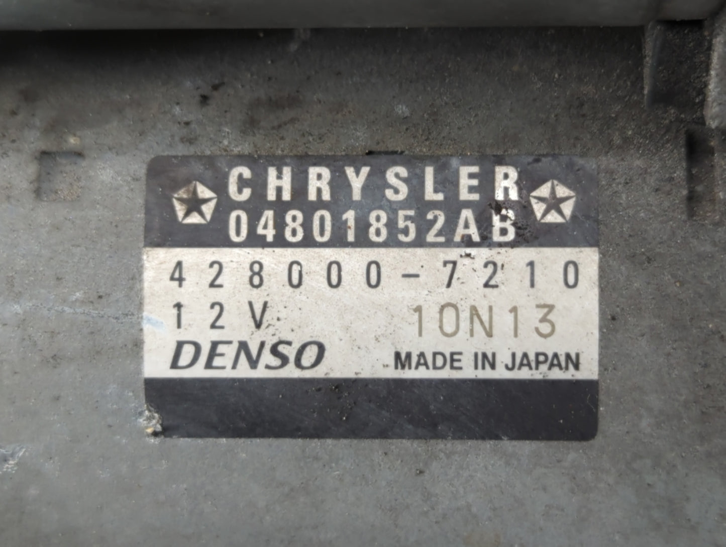 2011-2016 Chrysler 300 Car Starter Motor Solenoid OEM P/N:428000-7210 Fits Fits 2011 2012 2013 2014 2015 2016 OEM Used Auto 