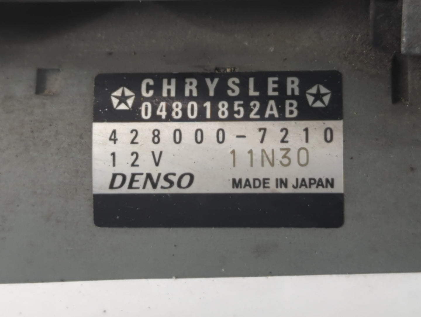 2011-2016 Chrysler 300 Car Starter Motor Solenoid OEM P/N:428000-7210 Fits Fits 2011 2012 2013 2014 2015 2016 OEM Used Auto 