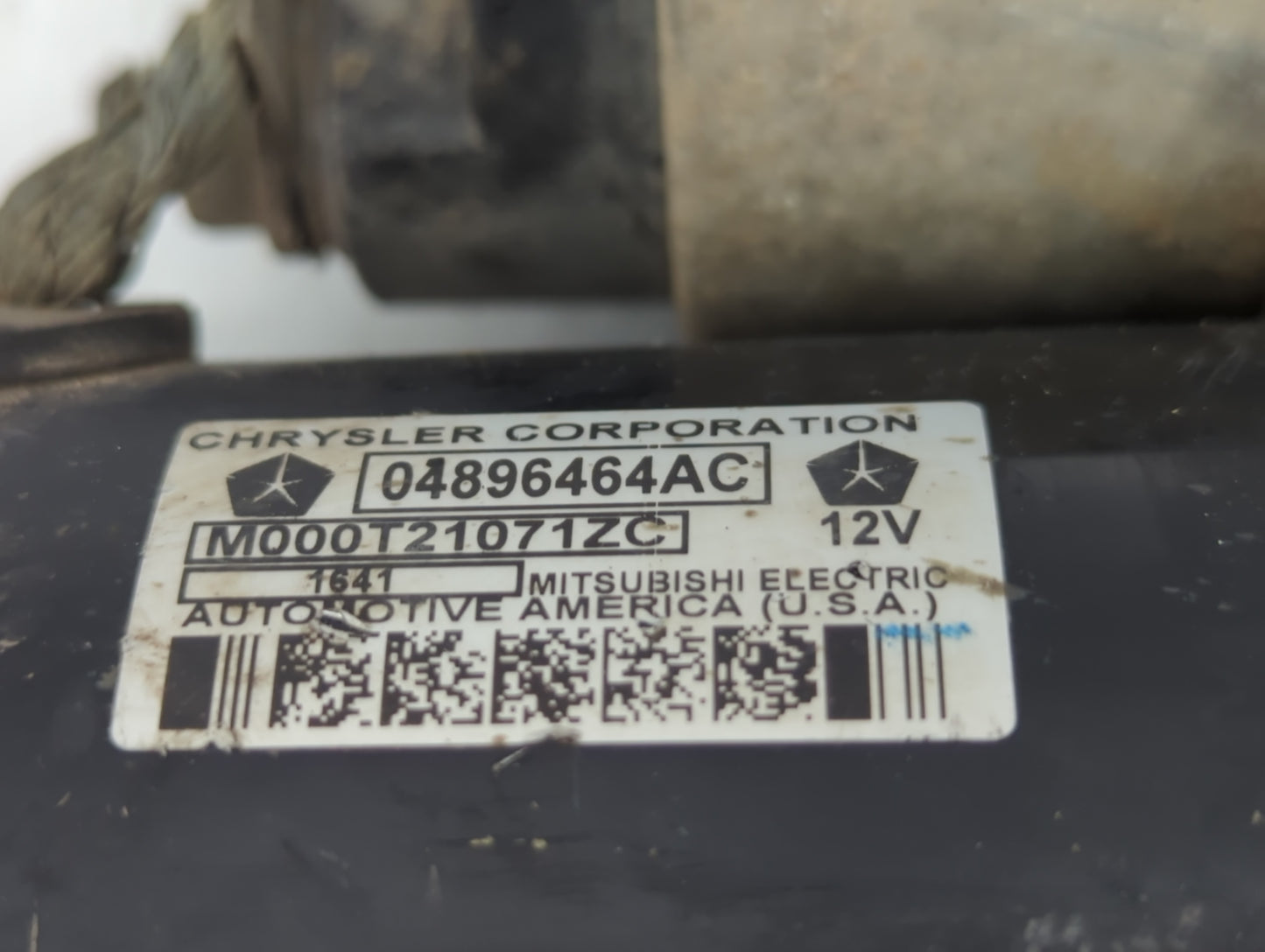 2006-2022 Chrysler 300 Car Starter Motor Solenoid OEM P/N:M000T21071ZC 04896464AC Fits OEM Used Auto Parts - Oemusedautopart