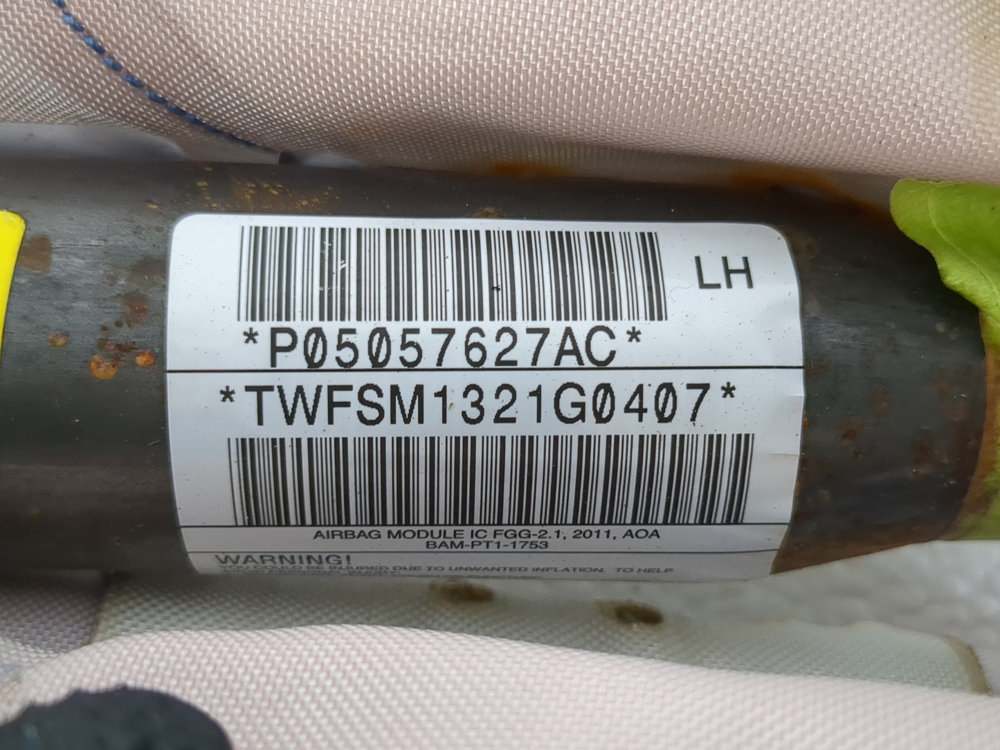 2012 Chrysler Grand Voyager Passenger Curtain Air Bag Oem - Oemusedautoparts1.com