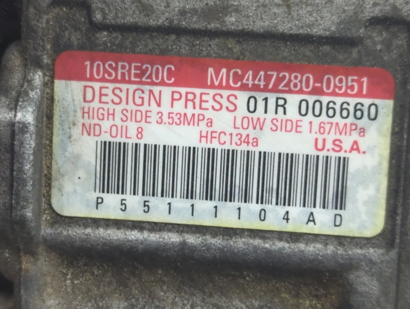 2011-2016 Chrysler Town & Country Air Conditioning A/c Ac Compressor Oem - Oemusedautoparts1.com
