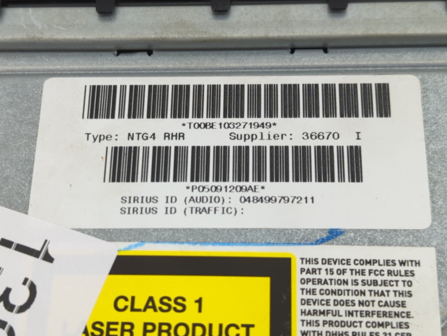 2012 Chrysler Town & Country Radio AM FM Cd Player Receiver Replacement P/N:P05091209AE Fits OEM Used Auto Parts - Oemusedau