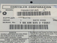 2012-2016 Chrysler Town & Country Radio AM FM Cd Player Receiver Replacement P/N:P05091201AD Fits OEM Used Auto Parts - Oemu