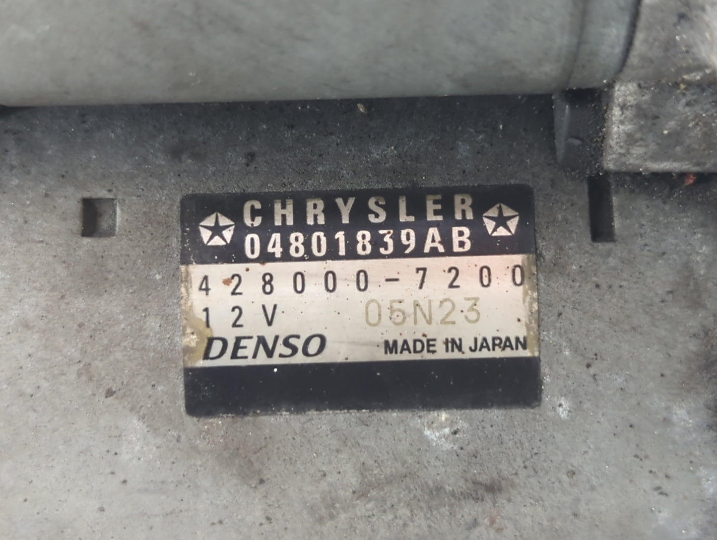 2011-2016 Chrysler Town & Country Car Starter Motor Solenoid OEM P/N:428000-7200 0481839AB Fits OEM Used Auto Parts - Oemuse
