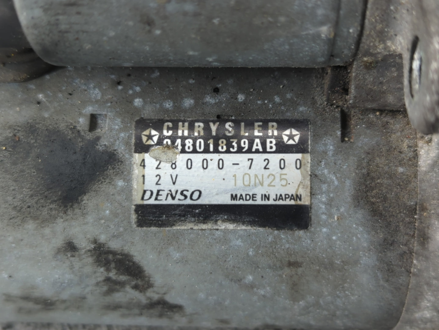2011-2016 Chrysler Town & Country Car Starter Motor Solenoid OEM P/N:428000-7200 Fits OEM Used Auto Parts - Oemusedautoparts