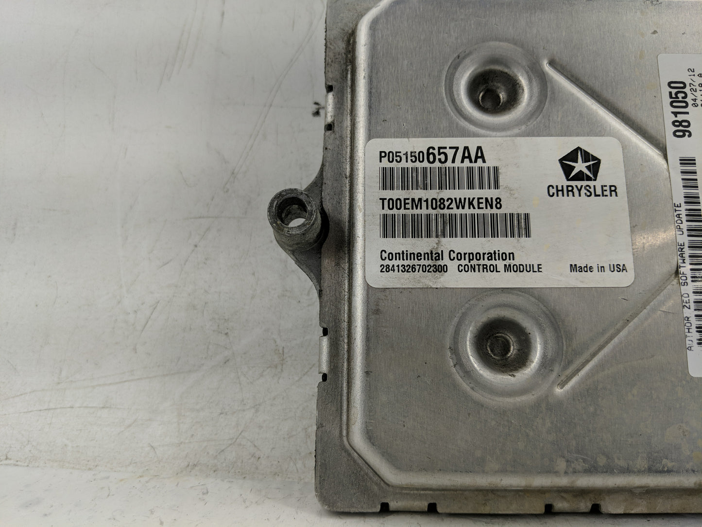 2012 Dodge Avenger PCM Engine Control Computer ECU ECM PCU OEM P/N:P05150657AA Fits OEM Used Auto Parts - Oemusedautoparts1.