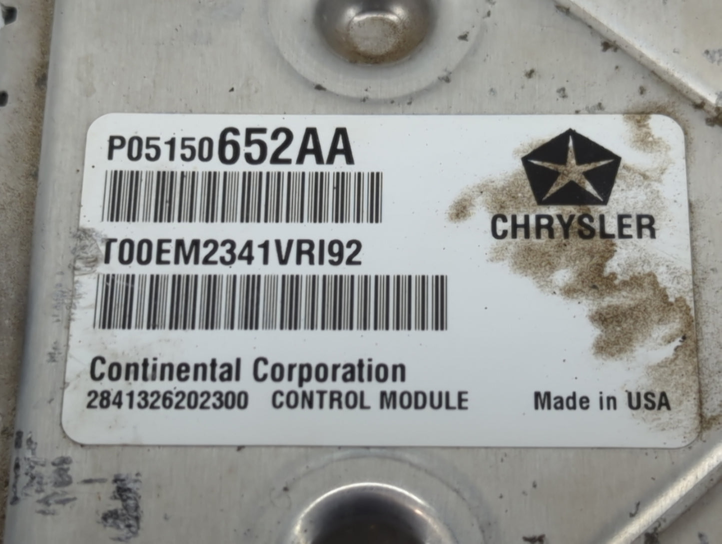 2012 Dodge Avenger PCM Engine Control Computer ECU ECM PCU OEM P/N:T00EM2341VRI92 P05150652AA Fits OEM Used Auto Parts - Oem