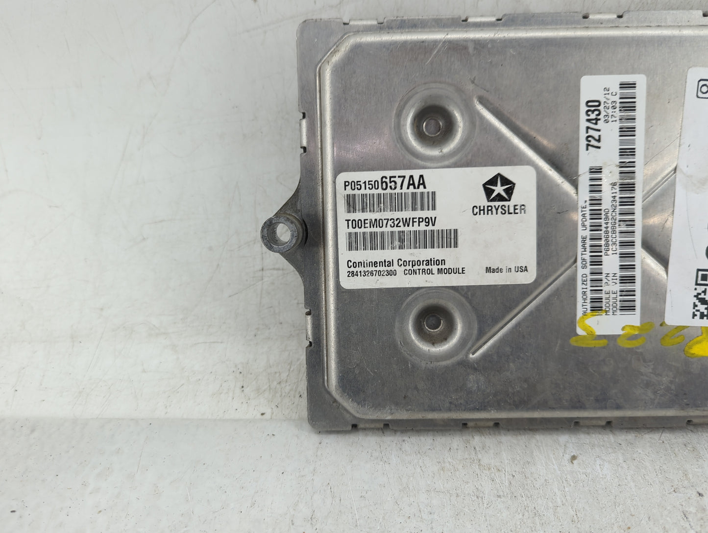 2012 Dodge Avenger PCM Engine Control Computer ECU ECM PCU OEM P/N:P05150657AA Fits OEM Used Auto Parts - Oemusedautoparts1.