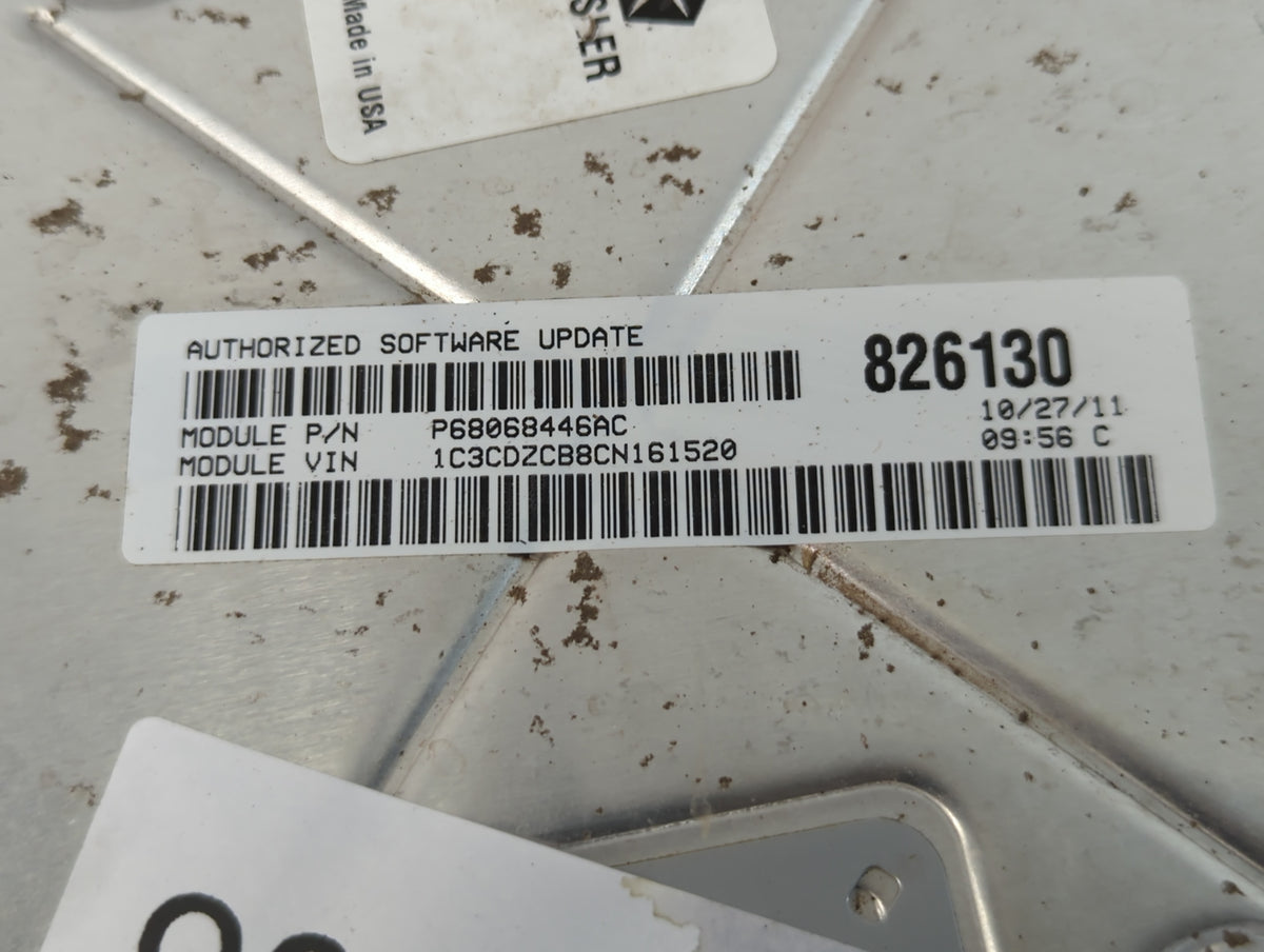 2012 Dodge Avenger PCM Engine Control Computer ECU ECM PCU OEM P/N:P68068446AC OEM Used Auto Parts - Oemusedautoparts1.com